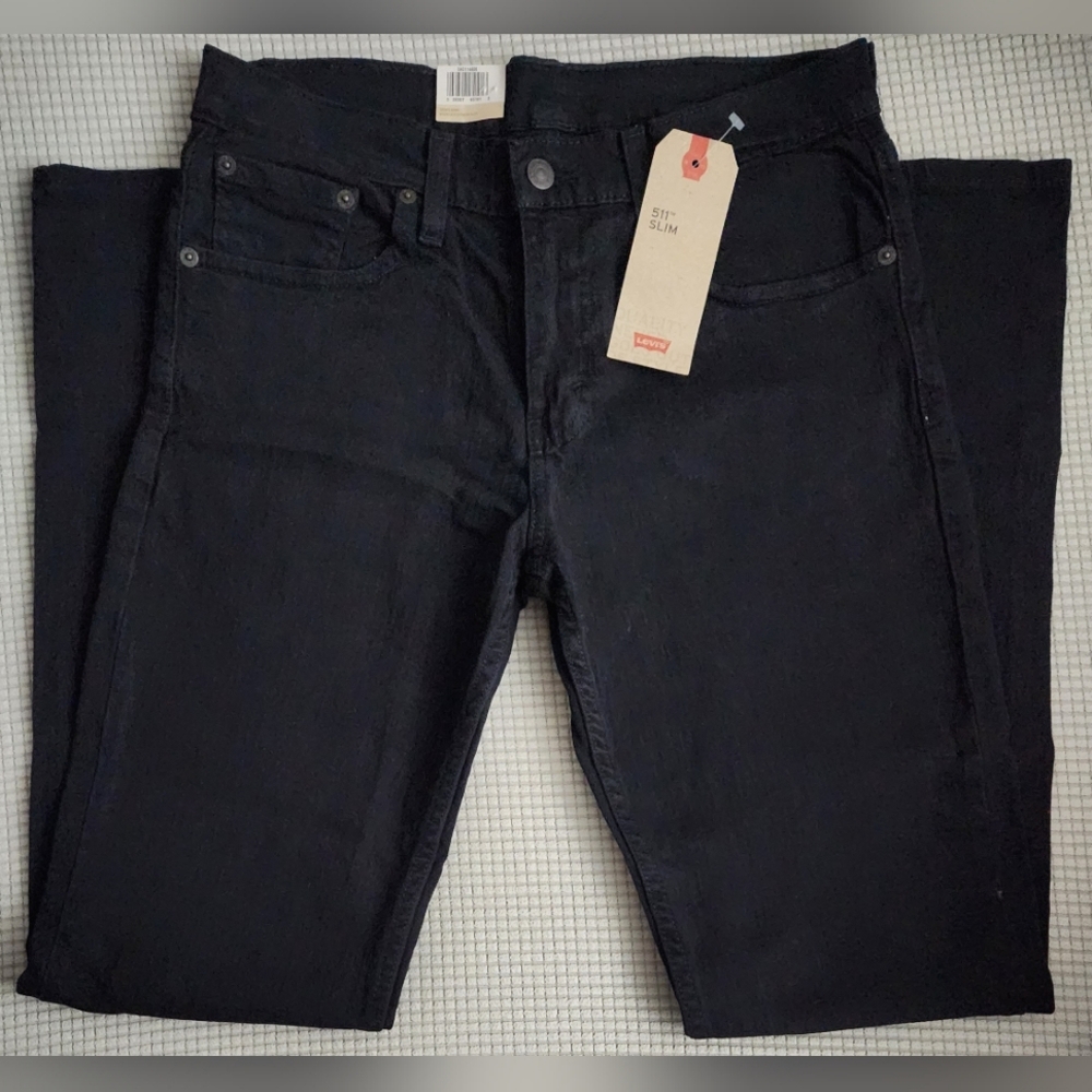 NEW - 30/32 Levi's 511 Slim Stretch Black Denim Men's Jeans